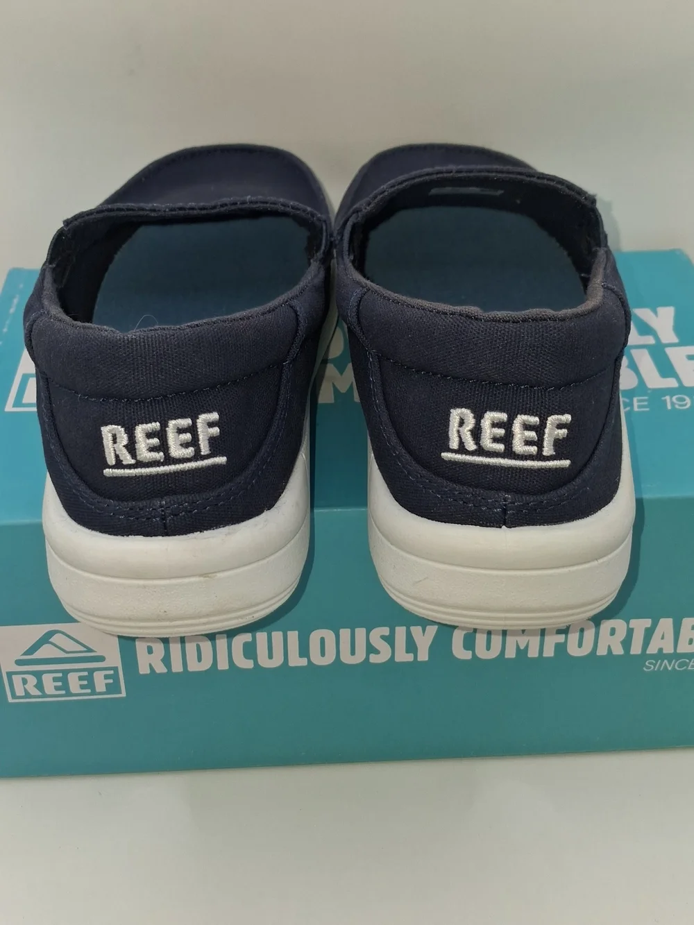 Reef Kids Swellsole Vibes Navy Blue Size 1 NIB Shoes